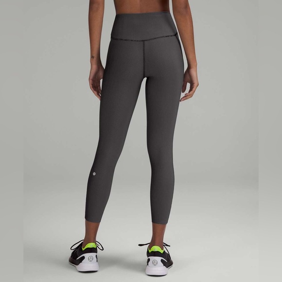 Lululemon Base Pace High-Rise Tight 25" *Two-Tone Ribbed Black / Gull Grey | NEW - Picture 8 of 13